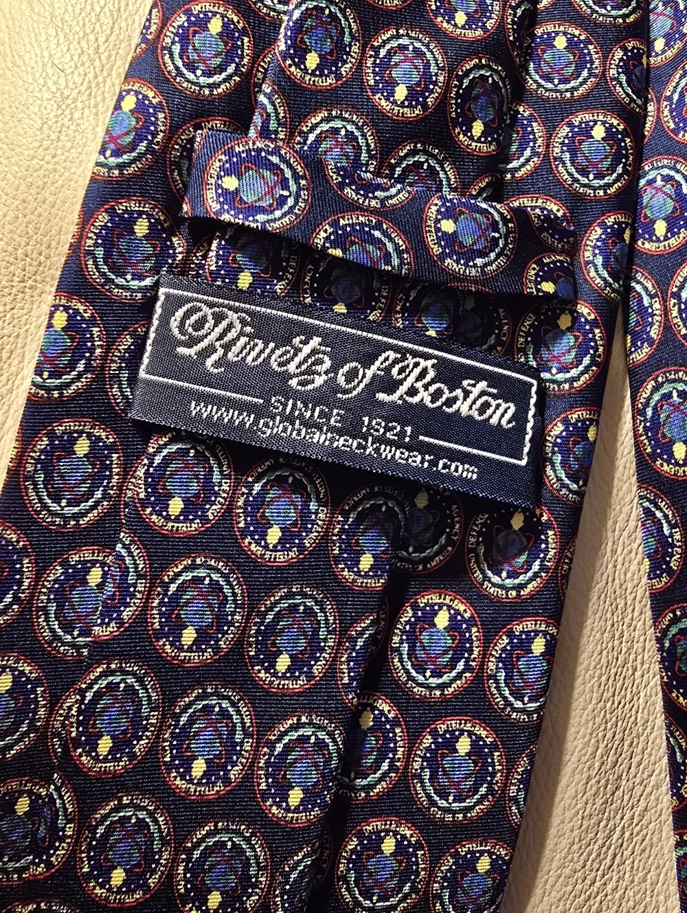 Rivetz Of Boston Defense Intelligence Agency DIA Blue Men's Silk Necktie Tie